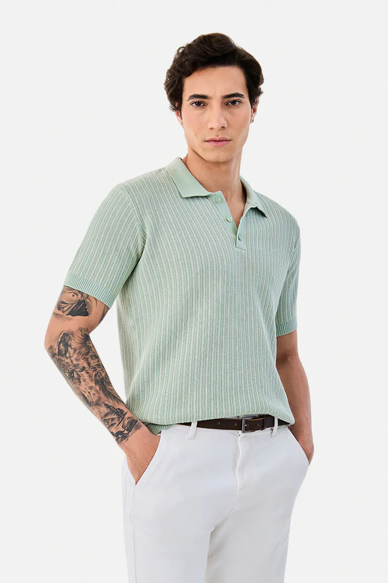 100% Cotton Flat Knit Polo T-Shirt